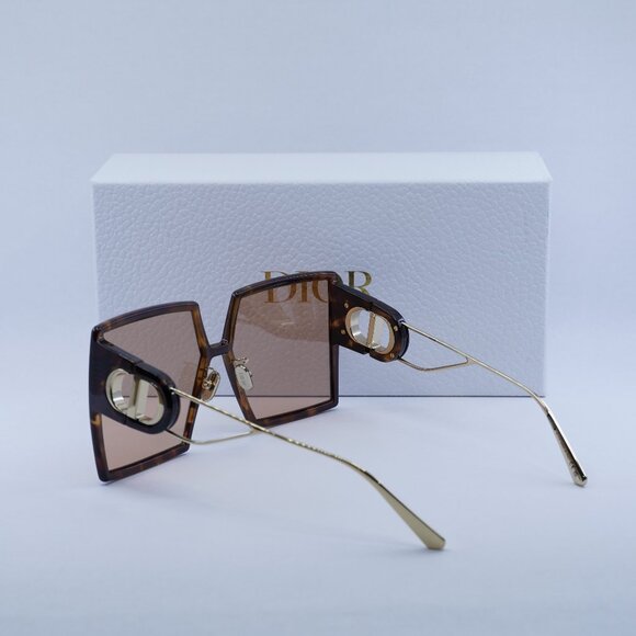 Dior 30MONTAIGNE SU 26L0 Square Sunglasses - Havana/Gold/Violet main image 4